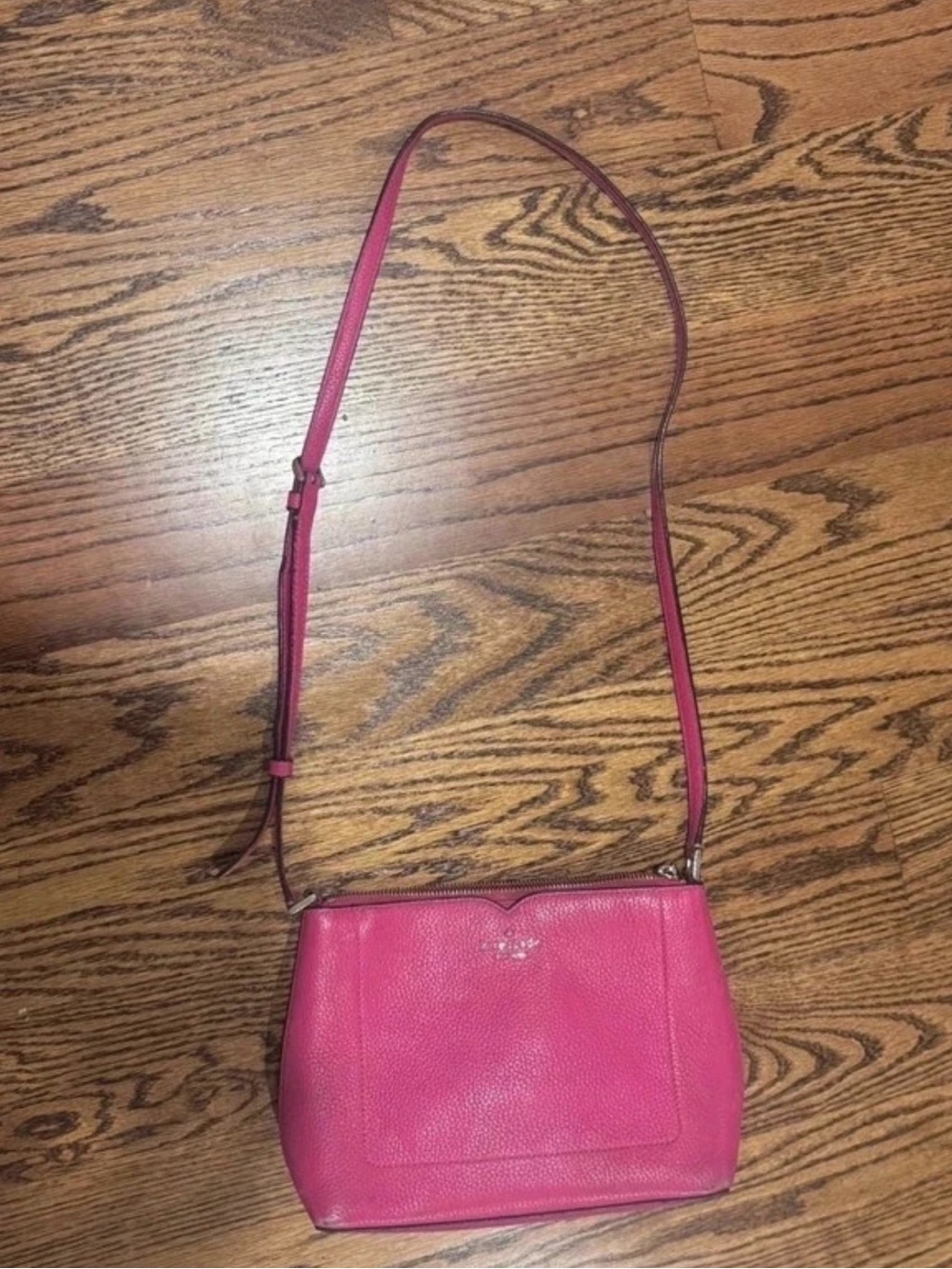 Kate Spade Fuchsia Hot Pink Leather Cross Body Purse handbag